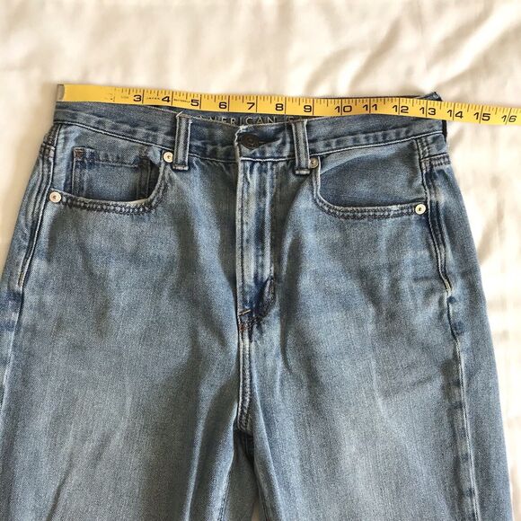 American Eagle 90s Jeans Womens 2 Mom Jean Destroyed Stretch Denim Distressed - Picture 9 of 12